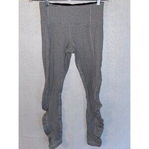 Lululemon leggings sz 6 Women's Fleece Gray Wunder Under Pants Ghost Herringbone